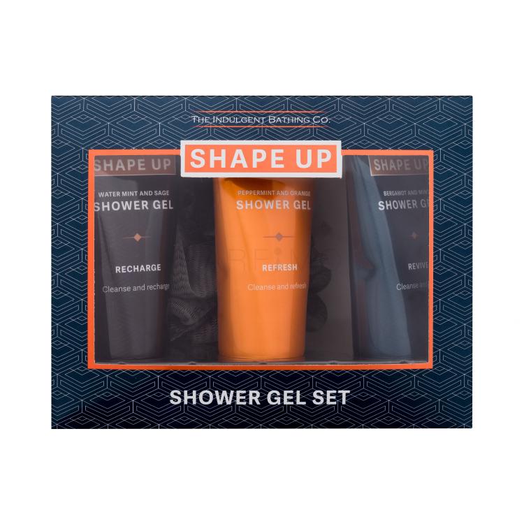 Xpel Shape Up Shower Gel Set Ajándékcsomagok Bergamot &amp; Mint tusfürdő 100 ml + Peppermint &amp; Orange tusfürdő 100 ml + Water Mint &amp; Sage tusfürdő 100 ml + fürdőszivacs