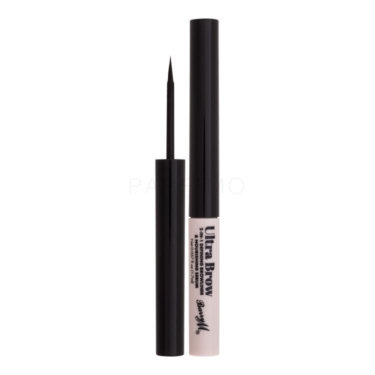 Barry M Ultra Brow 2-in-1 Defining Browliner &amp; Nourishing Serum Szemöldökceruza nőknek 1,7 ml Változat Black