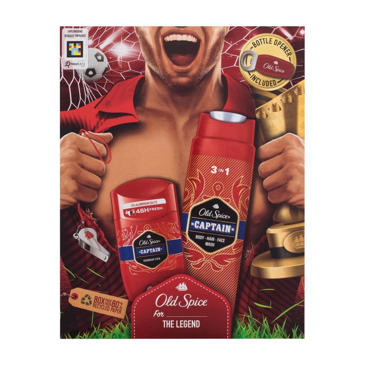 Old Spice Captain Ajándékcsomagok stiftes dezodor 50 ml + 3 az 1-ben tusfürdő 250 ml + üvegnyitó sérült doboz