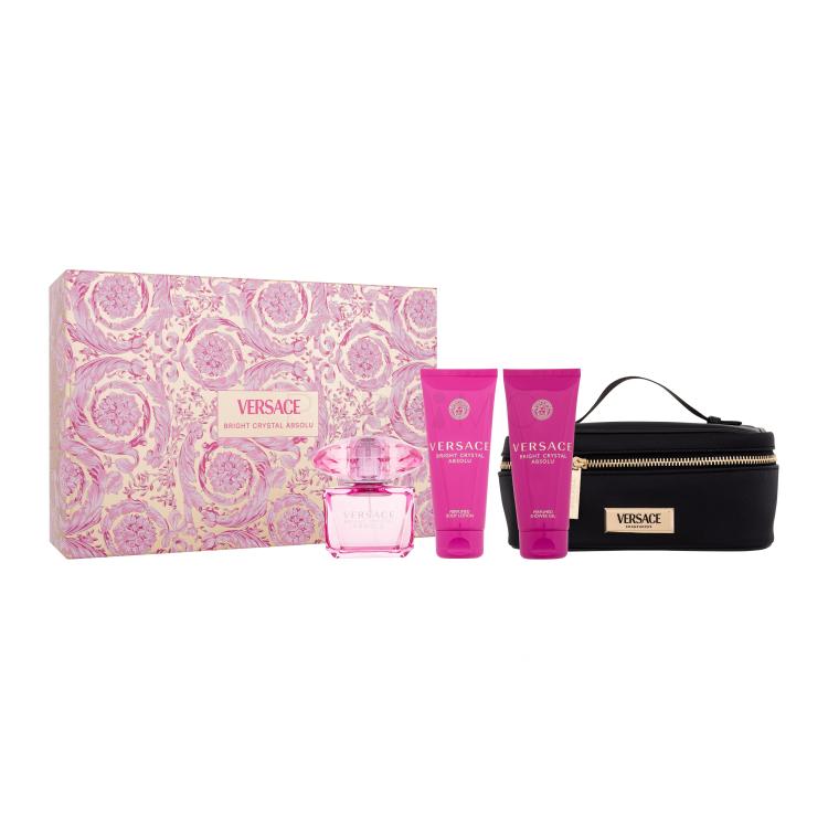 Versace Bright Crystal Absolu SET1 Ajándékcsomagok eau de parfum 90 ml + tusfürdő 100 ml + testápoló tej 100 ml + kozmetikai táska