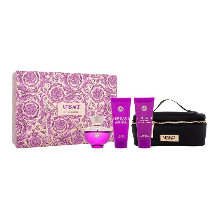 Versace Pour Femme Dylan Purple Ajándékcsomagok eau de parfum 100 ml + tusfürdő 100 ml + testápoló tej 100 ml + kozmetikai táska