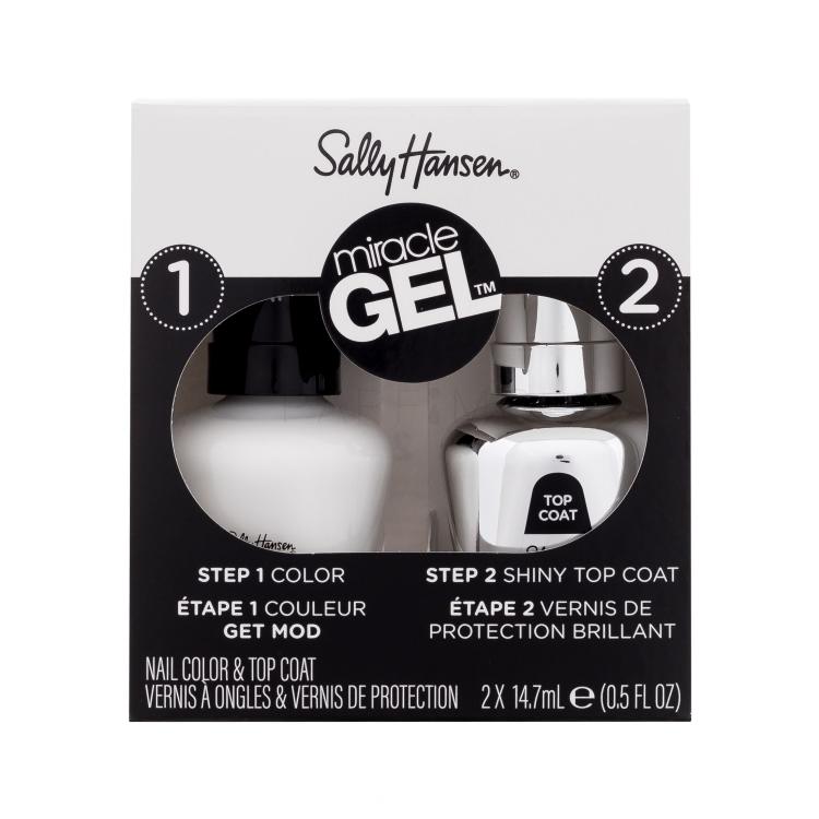 Sally Hansen Miracle Gel Ajándékcsomagok Miracle Gel géllakk 14,7 ml + Miracle Gel Shiny Top Coat fedőlakk 14,7 ml