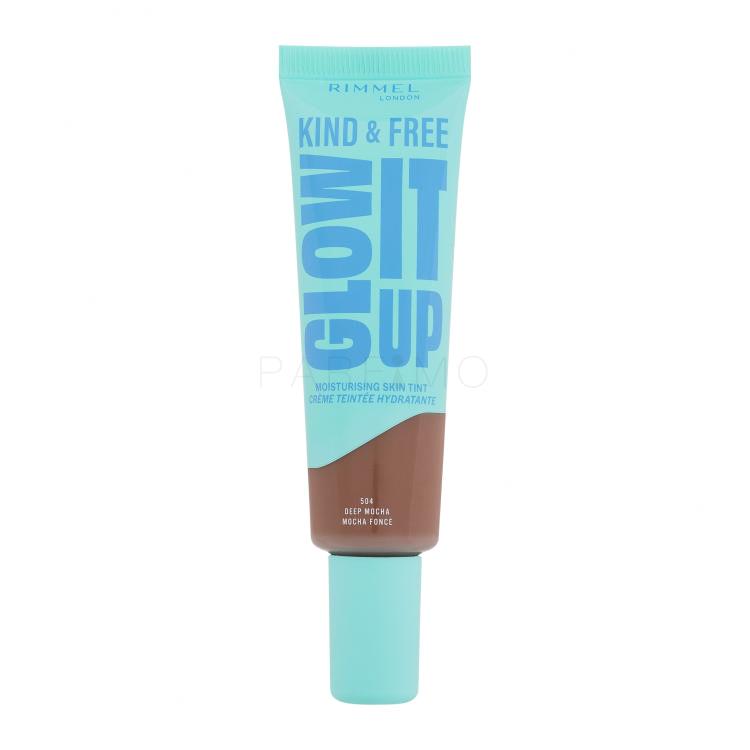 Rimmel London Kind &amp; Free Glow It Up Moisturising Skin Tint Alapozó nőknek 30 ml Változat 504 Deep Mocha