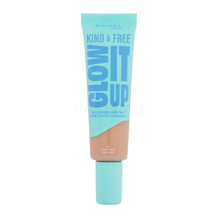 Rimmel London Kind &amp; Free Glow It Up Moisturising Skin Tint Alapozó nőknek 30 ml Változat 210 Golden Beige