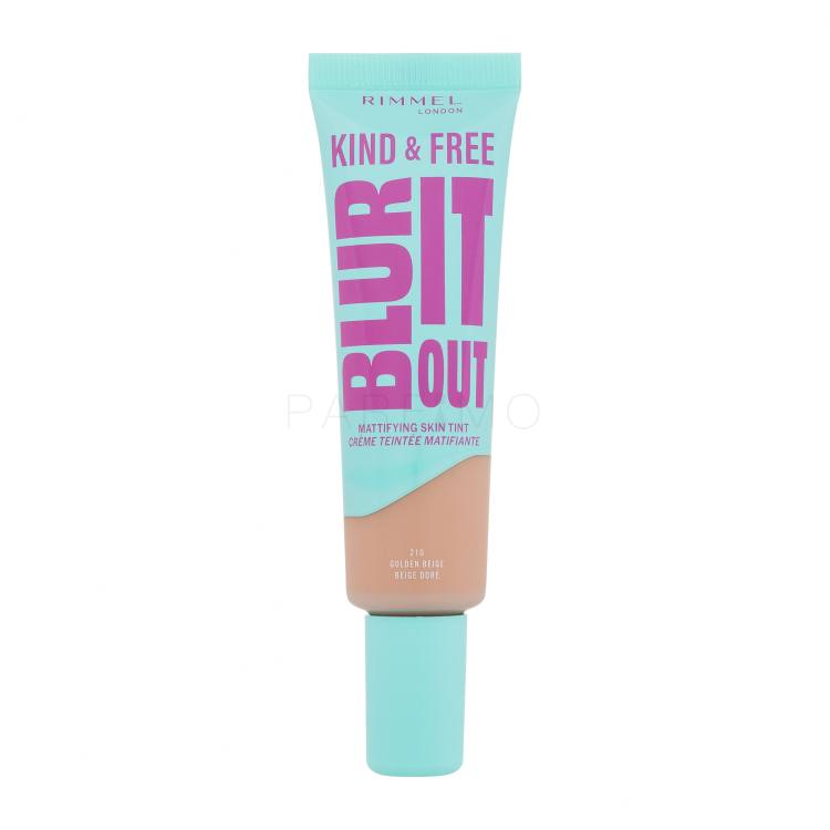 Rimmel London Kind &amp; Free Blur It Out Mattifying Skin Tint Alapozó nőknek 30 ml Változat 210 Golden Beige