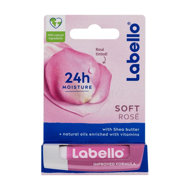 Labello Soft Rosé 24h Moisture Lip Balm Ajakbalzsam nőknek 4,8 g