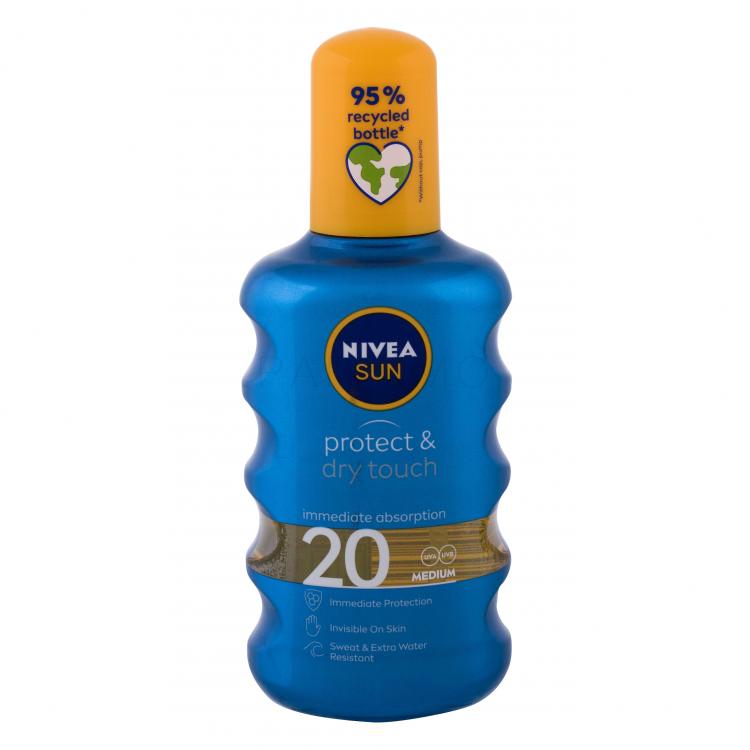 Nivea Sun Protect &amp; Dry Touch Invisible Spray SPF20 Fényvédő készítmény testre 200 ml