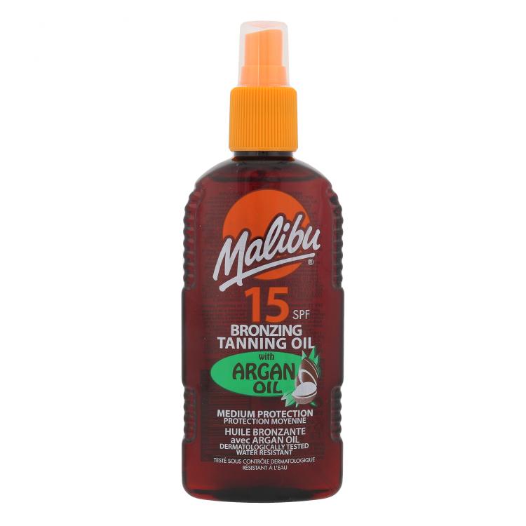 Malibu Bronzing Tanning Oil Argan Oil SPF15 Fényvédő készítmény testre nőknek 200 ml