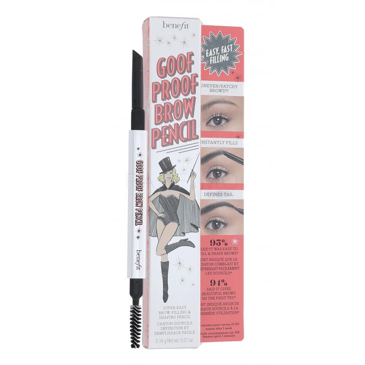 Benefit Goof Proof Szemöldökceruza nőknek 0,34 g Változat 6 Cool Soft Black