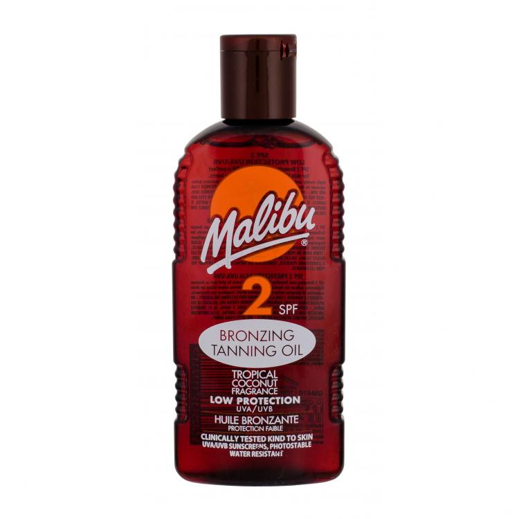 Malibu Bronzing Tanning Oil SPF2 Fényvédő készítmény testre nőknek 200 ml