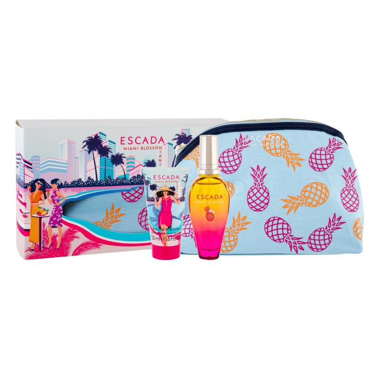 ESCADA Miami Blossom Ajándékcsomagok Eau de Toilette 50 ml + testápoló 50 ml + kozmetikai táska