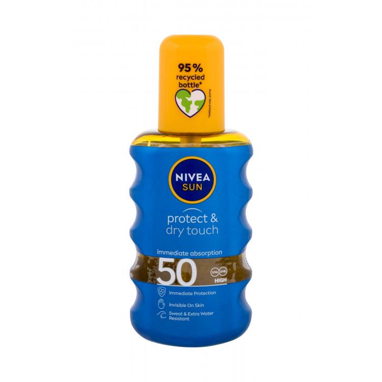 Nivea Sun Protect &amp; Dry Touch Invisible Spray SPF50 Fényvédő készítmény testre 200 ml