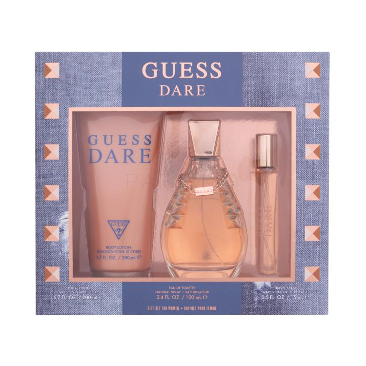 GUESS Dare Ajándékcsomagok Eau de Toilette 100 ml + Eau de Toilette 15 ml + testápoló tej 200 ml