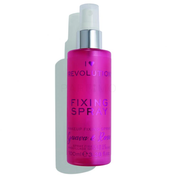 Makeup Revolution London I Heart Revolution Fixing Spray Guava &amp; Rose Sminkfixáló nőknek 100 ml