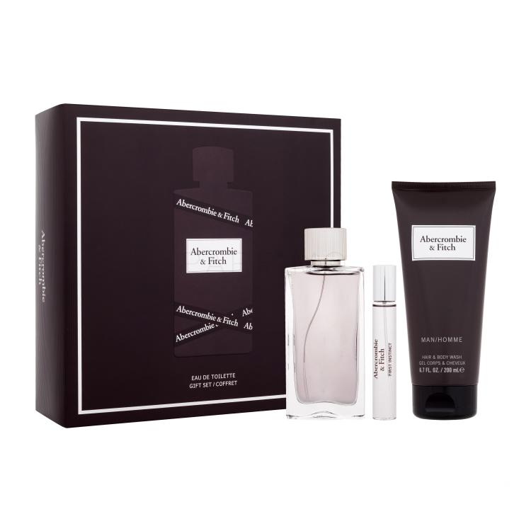 Abercrombie &amp; Fitch First Instinct Ajándékcsomagok eau de toilette 100 ml + eau de toilette 15 ml + tusfürdő 200 ml