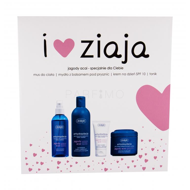 Ziaja Acai Berry Ajándékcsomagok krémtusfürdő 300 ml + nappali arcápoló SPF10 50 ml + arctonik 200 ml + hidratáló testápoló hab 200 ml